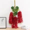 Artificial red wisteria hanging flower vine for beautiful wedding party background decoration. - Red