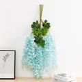 Artificial wisteria hanging vine flower for wedding background and party ceiling decor. - Blue