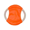Giocattolo da masticare arancione per animali con anello in corda per il tiro. - Frisbee in corda di cotone arancione / 18x18cm