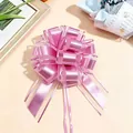 Large pink satin gift pull bow for festive gift wrapping decoration - Pink