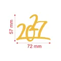 Goldener 2027 Acryl Kuchendeko mit Maßangaben für die Silvesterparty - 2027 - Gold