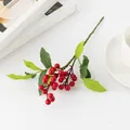 Joli bouquet de fausses baies rouges artificielles de Noel pour decoration interieure - Feuilles de pomelo et baies rouges