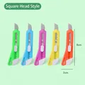 Set di cinque mini taglierini colorati retrattili con testa quadrata per hobby - Stile a Testa Quadrata (3892) / 8cmx2cm