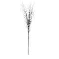 Dettaglio di un ramo glitterato nero da 43 cm con perle per decorazioni natalizie casa. - Nero Con Bacche
