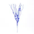 43cm purple glitter berry branch for Christmas tree decoration - sapphire blue ribbon fruit