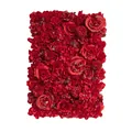 Detail view of artificial red rose and hydrangea flower wall panel for wedding decor - 40*60cm / Candy Red