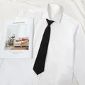 Black tie and white shirt outfit, Japanese JK style student daily fashion apparel. - Elastic Buckle Style / 7*38cm / Matte Black