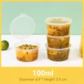 Transparante 100ml wegwerpbare plastic portiebeker met deksel voor saus en fruitopslag - 100ML Transparante Stijl / 50 Stuks