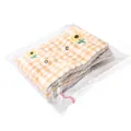 Cozy yellow checkered pet sleeping mat with cute sunflower embroidery in transparent bag - S / Orange Sunflower on Grey Background