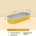 Rectangular gold aluminum foil container for air fryer, pack of 5, size 16.5x6.3x3cm - 5 Pieces / Gold