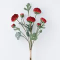Bouquet di Ranuncoli Artificiali 9 Teste Fiori Finti Rossi Decorazione Casa Puntello - Rosso Vivo