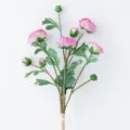 Künstliche Ranunkeln Seidenblumen 3 Zweige 9 Köpfe Falsche Pfingstrose für Wohndekor - Lila