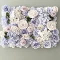 Artificial flower wall panel backdrop for wedding home decor, rose and hydrangea floral background. - 40*60cm / European Light Blue Purple