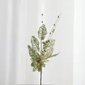 Gold glitter Christmas branch artificial berry stem holiday tree ornament floral arrangement decor - 42 cm / Gold