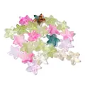 Colorful transparent glass starfish beads for DIY jewelry making, cute bracelet pendants. - 50 Pieces/Pack (15mm) / Glass Starfish Mixed Colors