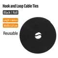Rotolo nero di 5m di fascette stringicavo in velcro larghe 0,8 cm per la scrivania - Largo 0,8 cm * Lungo 5 m / Nero