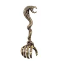 Antiek messing slang en skelet hand rookring verstelbare unieke gotische sigarettenhouder. - 4