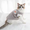 Grey plush cat vest winter warm pet clothing for small dogs kittens fluffy apparel cute design - XS / Grey Khaki