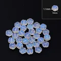 Detailed view of white iridescent glass flower beads, perfect for DIY jewelry making and crafts. - White Flower / 30Pcs Pack