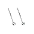 S999 massiv Silber minimalistische runde Kugel Ohrstecker für Alltag und Ohrlochpflege. - Perlen-Ohrstecker / 2.0mm
