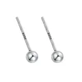 S999 Sterling Silber Kugel Ohrstecker Minimalistische Runde Schlichte Ohrringe Schmuck - Perlen-Ohrstecker / 3mm