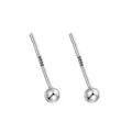 S999 Sterling Silber Kugel Ohrstecker minimalistisch runder glatter Schmuck fur den Alltag. - Perlen-Ohrstecker / 2.5mm