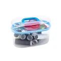 Compact 10-piece portable sewing kit set in a transparent storage box with essential tools - Random Color