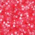 Détail de perles de rocaille en verre œil de chat rose, perles en vrac brillantes pour bijoux DIY. - Ovale rouge pastèque