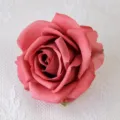 Artificial rose flower head 10cm dark dusty pink faux floral for DIY wedding decoration - Deep Dusty Pink