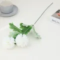 Artificial white chrysanthemum flower arrangement detail for home decor and party styling. - Two-Headed Ping Pong Chrysanthemum - White