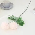 Artificial pompon chrysanthemum flower branch multi-head fake flowers home decor setup - Two-Headed Ping Pong Chrysanthemum - Champagne