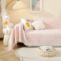 Jeté de canapé style nordique aux lignes roses, couverture décorative toutes saisons - 130x180cm (Fauteuil) / Cercles roses doux