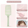 Gebogen ventileerborstel voor volume en styling, mintgroen en zachtroze. - Groene Gebogen Ventilatieborstel