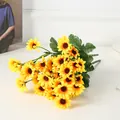 Bouquet de tournesols artificiels en soie fausses marguerites décoration de table jaune - 24 Tournesol