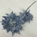 Haze blue artificial flower fake flower wedding decoration home floral arrangement prop - 2-Head Alpine Snow Lotus