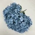 Fog blue artificial hydrangea flower bouquet for wedding and home interior decoration. - 5-Head French Hydrangeas