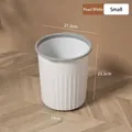 Perlweißer Mülleimer aus Kunststoff geriffeltes Design kleine Größe mit Maßen - 8L Verdickt / Kleines Weiß