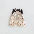 Tuta neonato estiva senza maniche simpatico cartone animato abbigliamento bambini - 66cm / Set