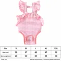 Pink gingham dog physiological pants cute ruffles sanitary underwear small pets size chart - S / Pink