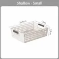 Cesta de almacenamiento de plástico blanco, tamaño pequeño poco profundo: 26,5x17x7,5 cm - Estilo Poco Profundo Pequeño / 26.5x17x7.5cm