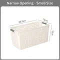 Cesta pequeña de plástico blanco con asas de 28,5 cm para la cocina - Blanco Crema Estrecho Pequeño