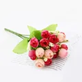 Bouquet de fleurs de mini roses artificielles faux boutons de rose accessoires photo de mariage - Rose Rouge