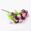 Bouquet de mini roses artificielles fausses fleurs pour décoration de mariage accessoires photo - Violet