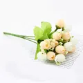 Bouquet de mini roses artificielles pour decoration de mariage et accessoires de studio. - Jaune Clair