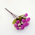 Artificial mini rose bouquet fake flowers for wedding decoration and photography props purple. - Qiuxing Purple