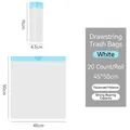 Durable white drawstring garbage bags 45x50cm dimensions 20 pieces per roll for home kitchen - 2 Rolls (40 Pieces) / White