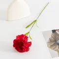 Fleur de oeillet rouge artificielle en soie pour déco maison et cadeau de fête des mères - Œillet de Haute Qualité / Rouge