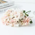 Ramo de flores de hortensia artificial de seda para decoracion de bodas, rosa y blanco. - Hortensia Impresa en Color - Rosa