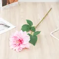 Artificial single branch pink dahlia silk flower for home decor photography arrangement - Pink
