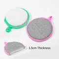 Double-sided circular dishwashing sponge with 1.5cm thickness in pink and green colors - Regular Fit / 1 Piece / Random Color